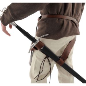 Medieval Hanging Sword Belt - Brown - Deepeeka