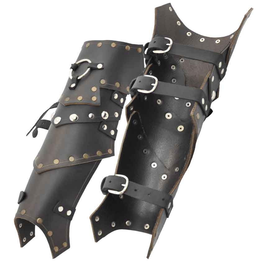 Viking Greaves - Medieval leather armor for LARP – Les Artisans d'Azure