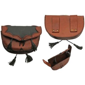 Leather Belt Bag with Black Tassels