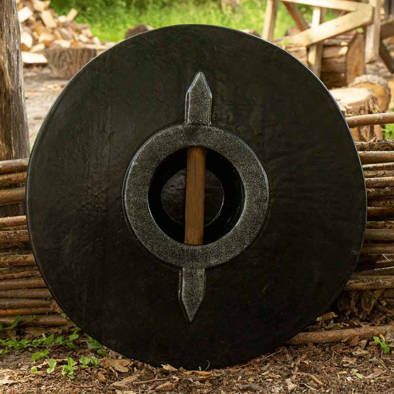 Drang Round LARP Shield - Red/Wood