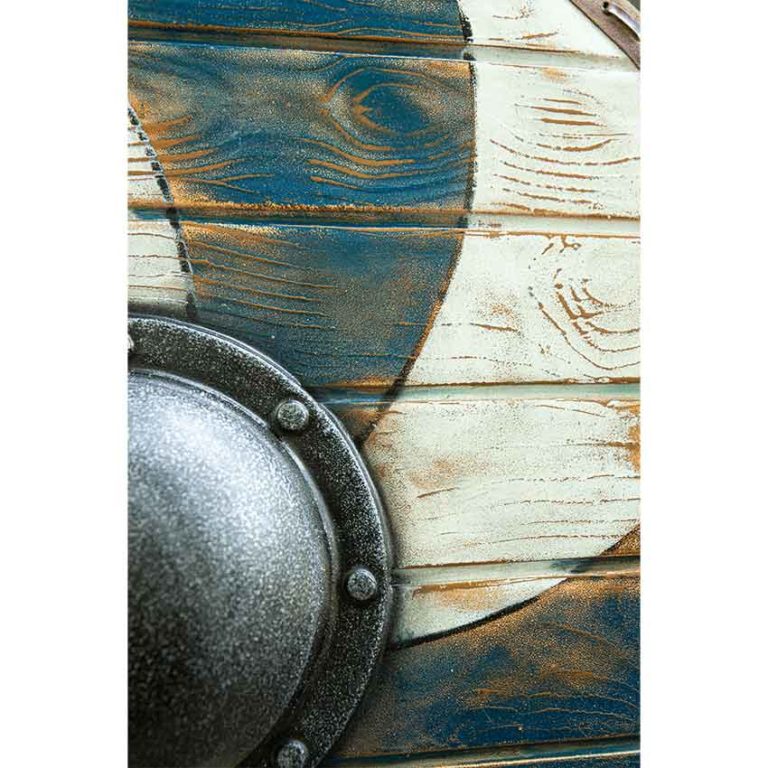 Thegn LARP Shield - Blue/White -70 cm