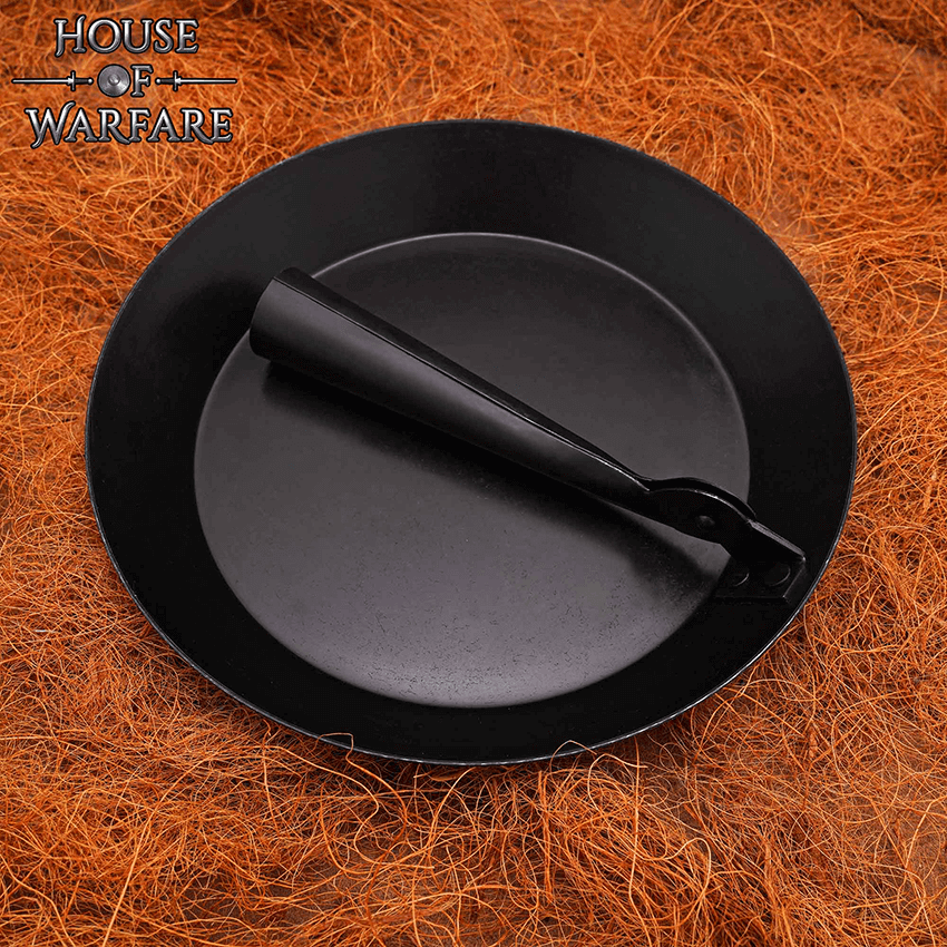 Steel Skillet with Folding Handle - HW-700228 - Medieval Collectibles