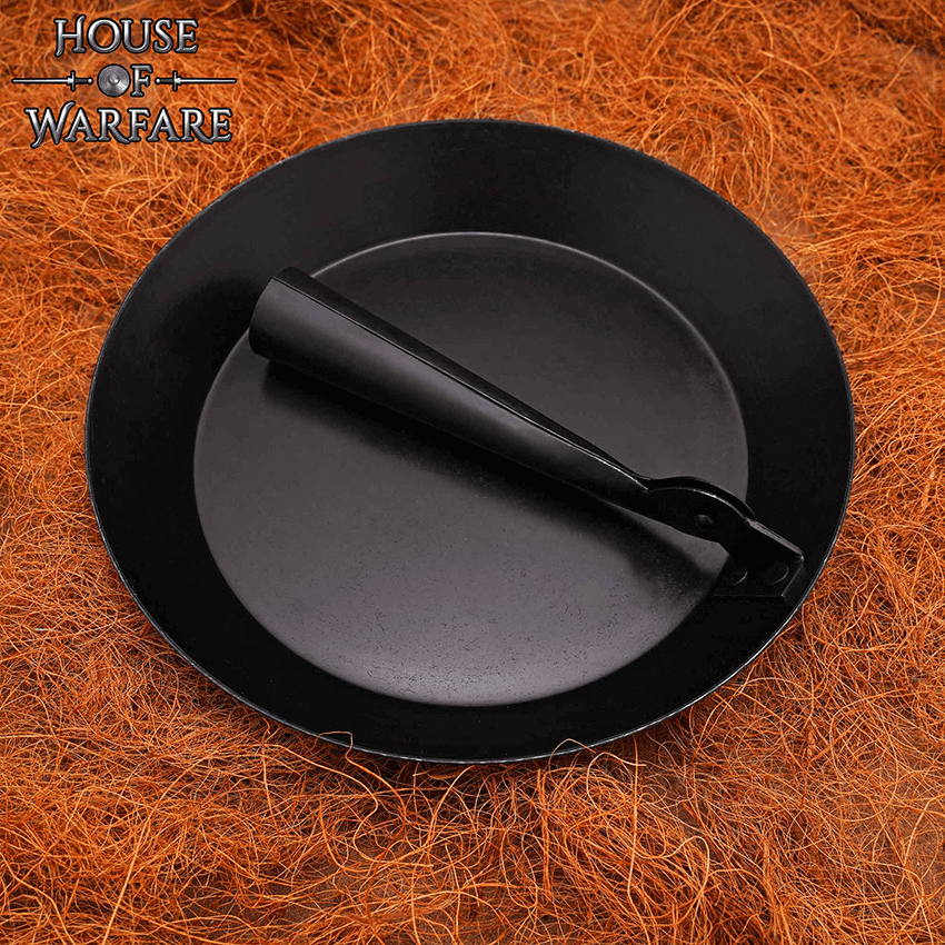 Large Cooking Pan with Folding Handle - HW-701072 - Medieval Collectibles