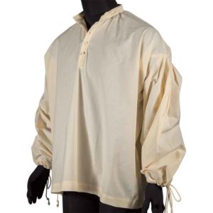 Collared Pirate Shirt - Ecru - HW-700935 - Medieval Collectibles