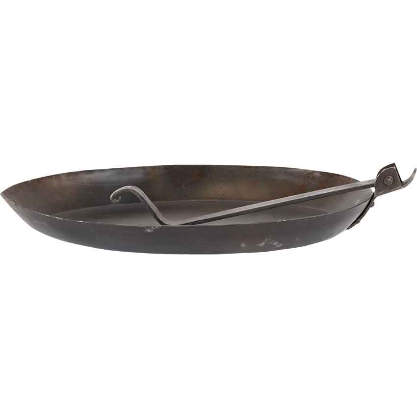 Hand Forged Iron Folding Pan - Portable Camping Accessory - MedieWorld