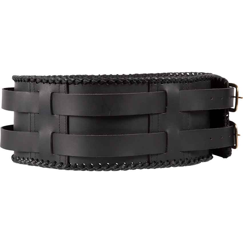 Wide Medieval Waist Belt - Black