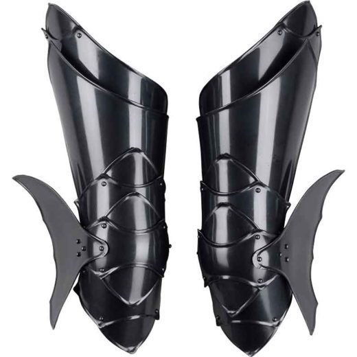 Blackened Rikomer Leg Guards - MY101066 - Medieval Collectibles