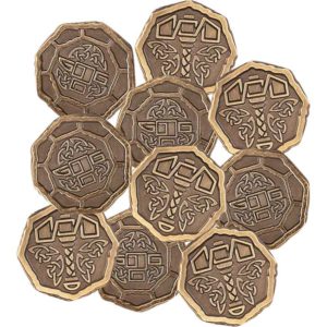 Set of 10 Gold Ancient Dwarves LARP Coins