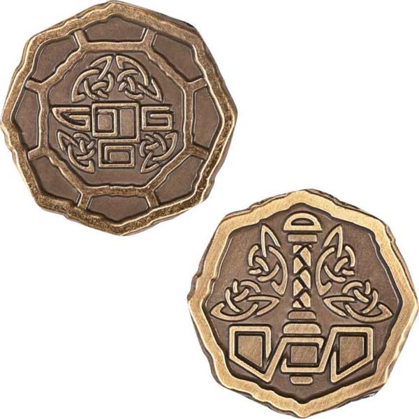 Set of 10 Gold Ancient Dwarves LARP Coins