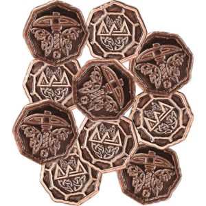 Set of 10 Copper Ancient Dwarves LARP Coins