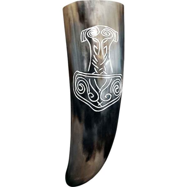 Viking Mjolnir Drinking Horn