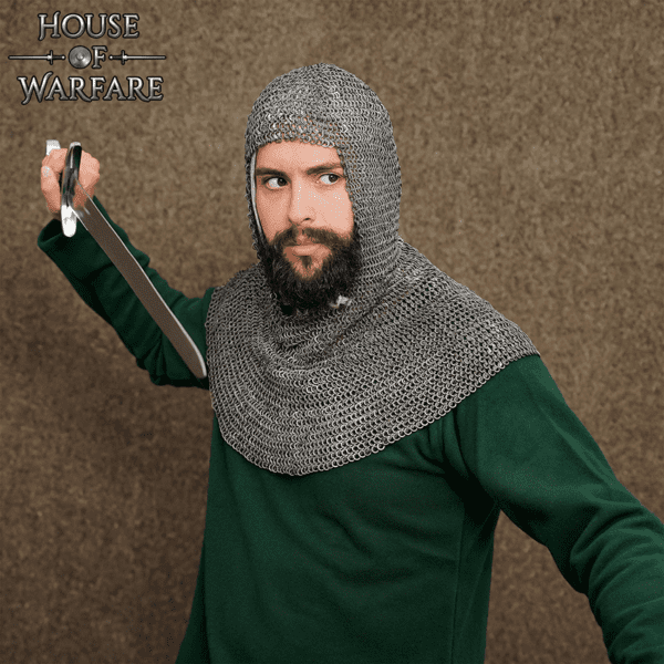 Premium Medieval Chainmail Coif - HW-700994 - Medieval Collectibles