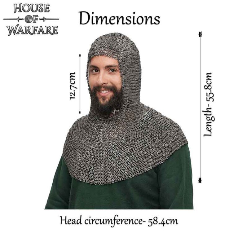 Premium Medieval Chainmail Coif - HW-700994 - Medieval Collectibles