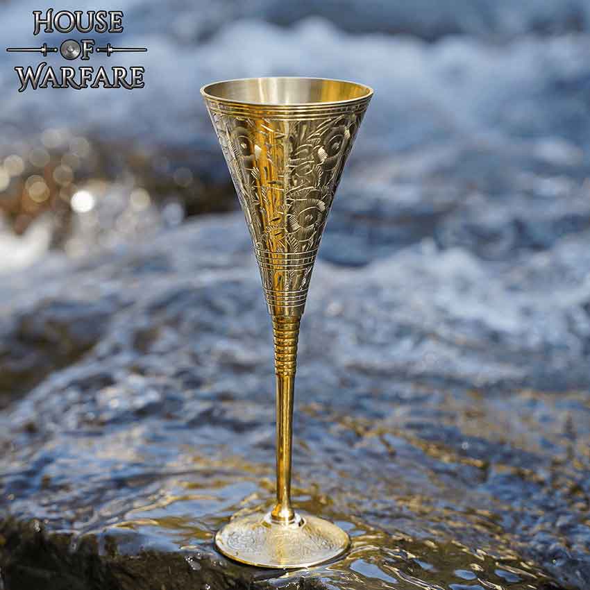 Fluted Brass Goblet - Medieval Collectibles