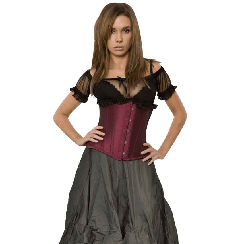 Candy Burgundy Taffeta Underbust Corset