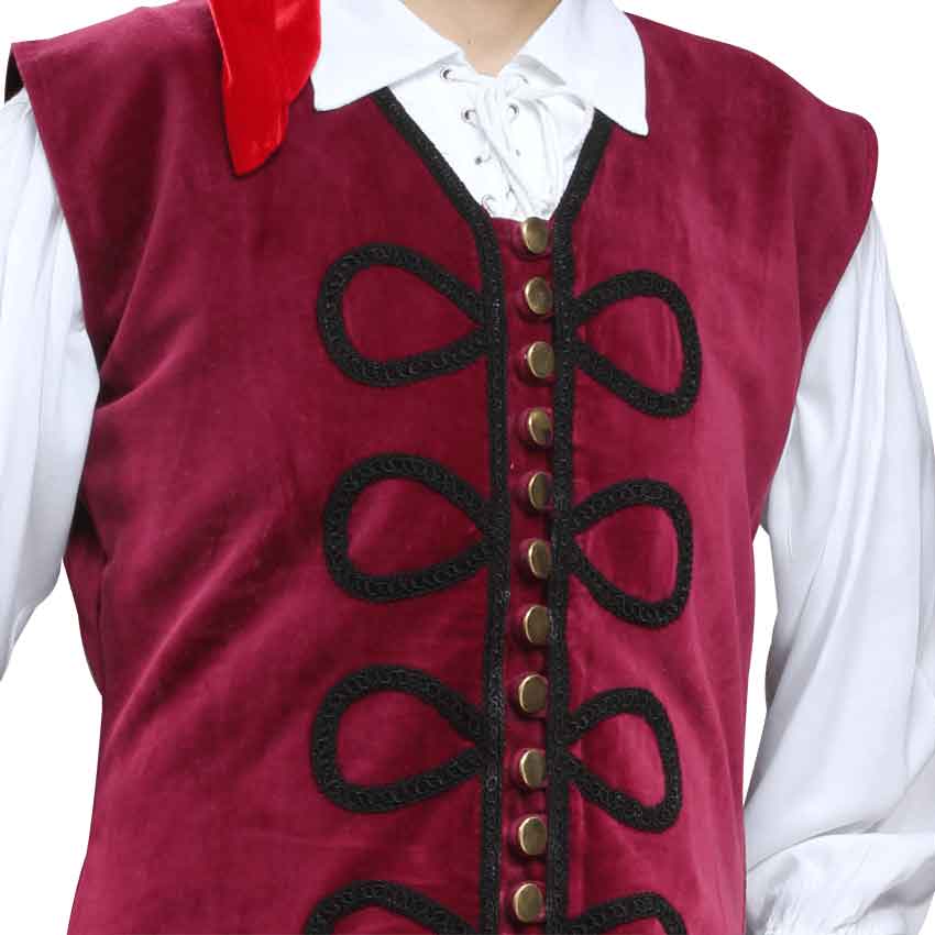 Men's Plus Size Pirates Captain England Elegant Long Vest, Size: 3X-Large | Cotton by Medieval Collectibles