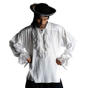 LOUIS XIV SHIRT IVORY JACQUARD MEN'S PIRATE SHIRT