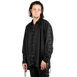 LOUIS XIV SHIRT IVORY JACQUARD MEN'S PIRATE SHIRT