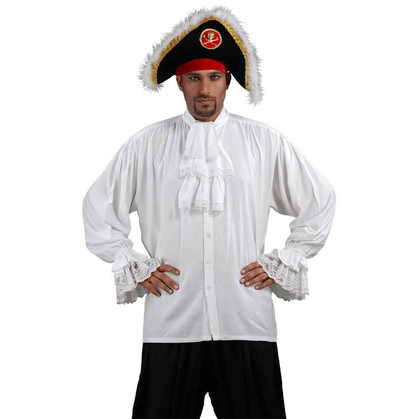 Cotton Captain Charles Vane Pirate Shirt in White, Size: Medium by Medieval Collectibles