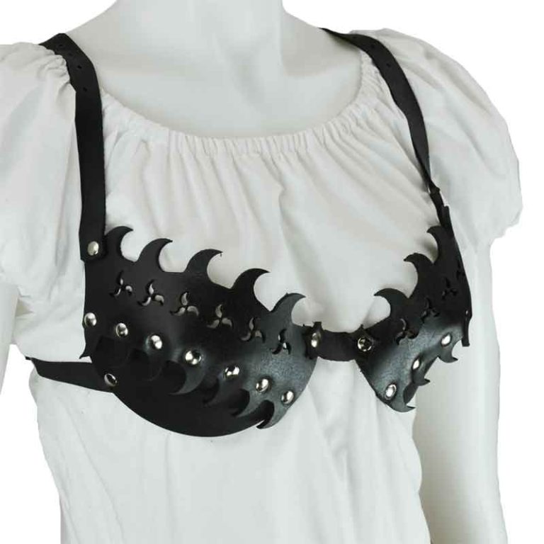 Fanged Leather Bra