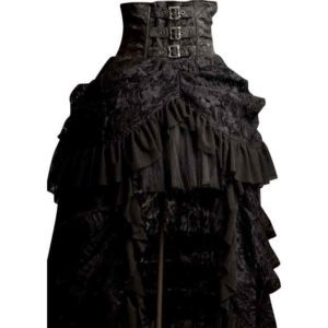 Gothic Black High Front Bustle Skirt - DR-1148 - Medieval Collectibles