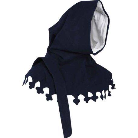 Wool Medieval Liripipe Hood - Blue - HW-701546BL - Medieval Collectibles