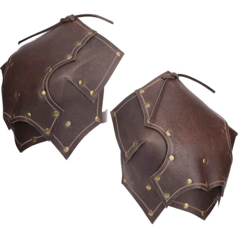 Behan Leather Pauldrons - HW-701557 - Medieval Collectibles