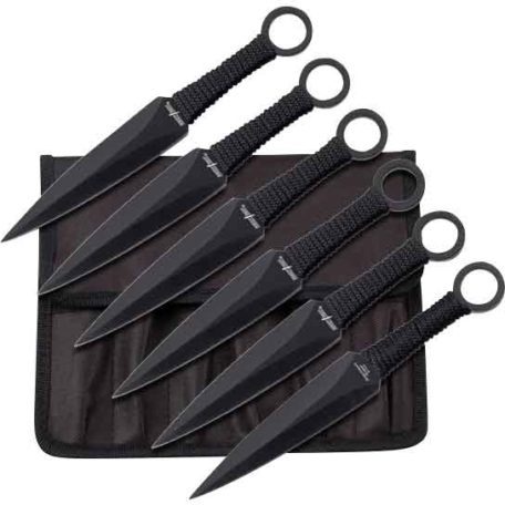 Set of 6 Black Leaf Kunai - MC-RC-086-6 - Medieval Collectibles