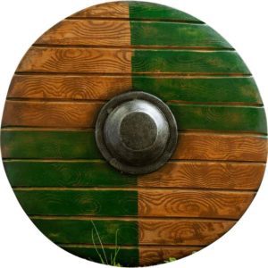 Drang LARP Shield - Green and Wood