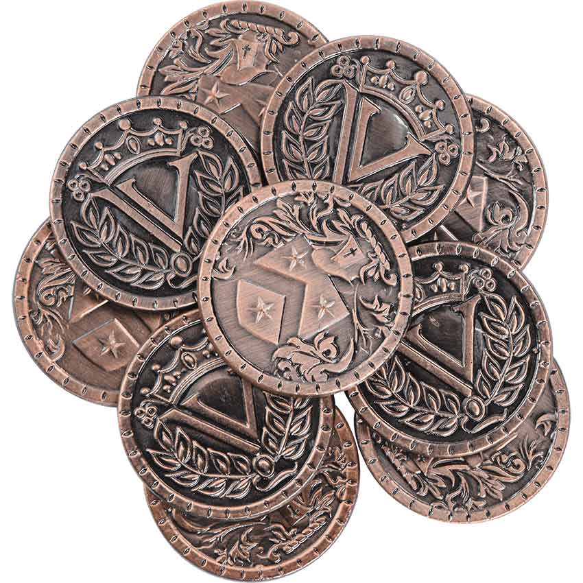 Set of 10 Gold LARP Coins - Medieval Collectibles