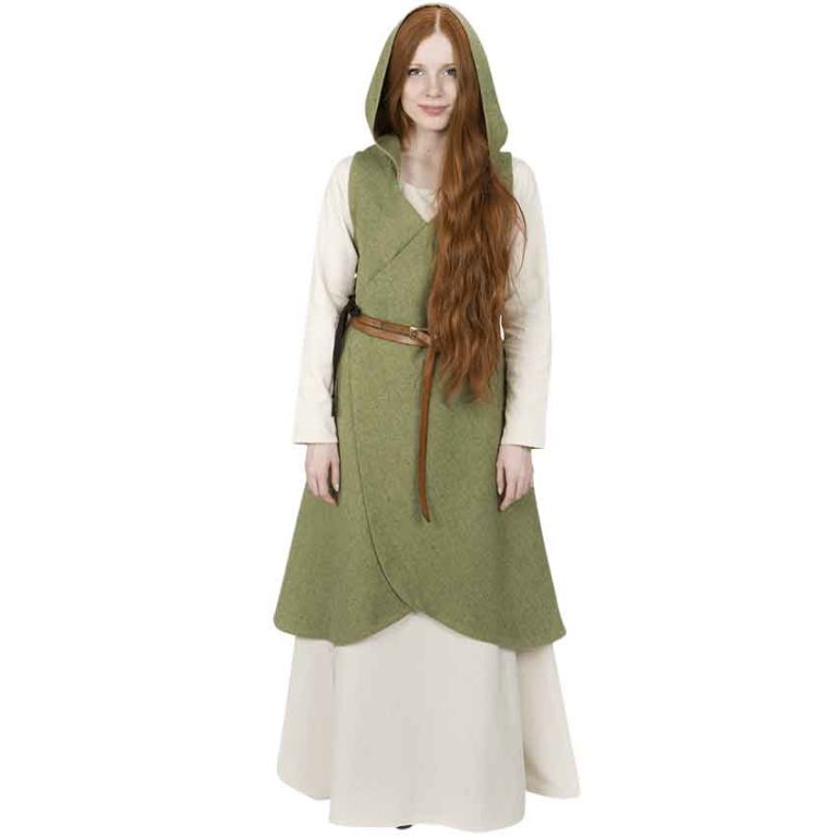 Late Medieval Hooded Wrap Dress - BG-1086 - Medieval Collectibles