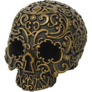 Keyhole Black Skull Statue