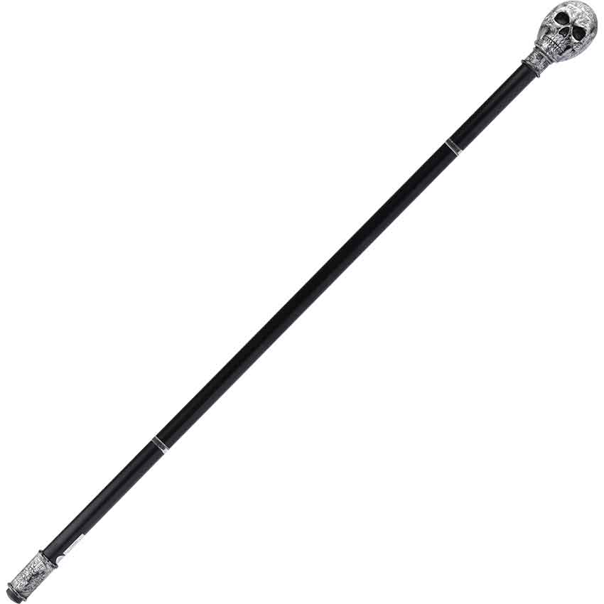 Silver Skull Walking Cane - Cc13439 - Medieval Collectibles