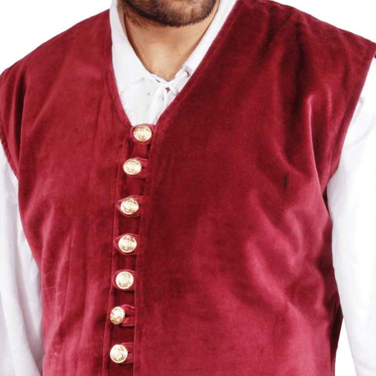 Plus Size Pirates Captain Benjamin Long Decorated Vest