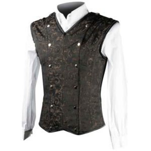 VATPAVE Mens Victorian Suit Vest Steampunk Gothic Waistcoat Size XL