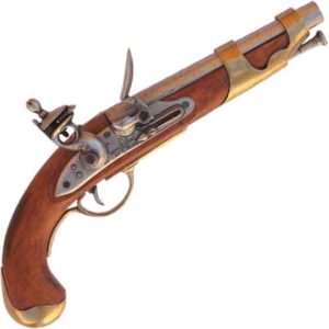 Brass French Colonial Flintlock Pistol