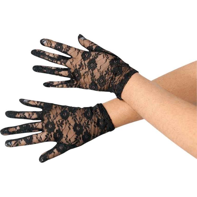 Black Lace Gloves - FM-78817 - Medieval Collectibles