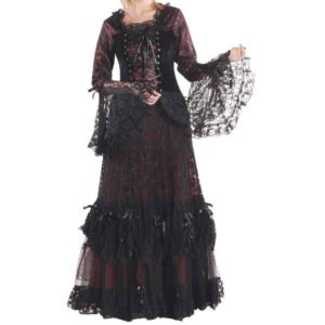 Fyodor Magenta Victorian Corset Dress with Bolero