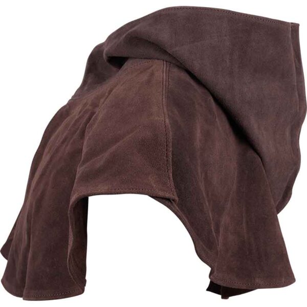 Brown Medieval Suede Hood