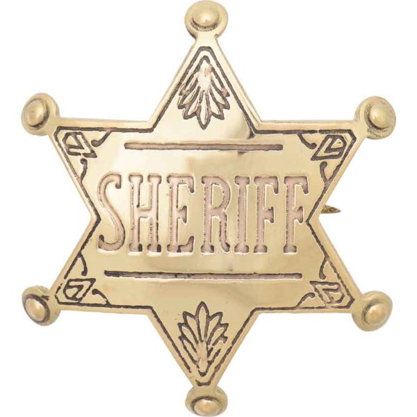 Brass Western Sheriff Badge - HW-701572BS - Medieval Collectibles