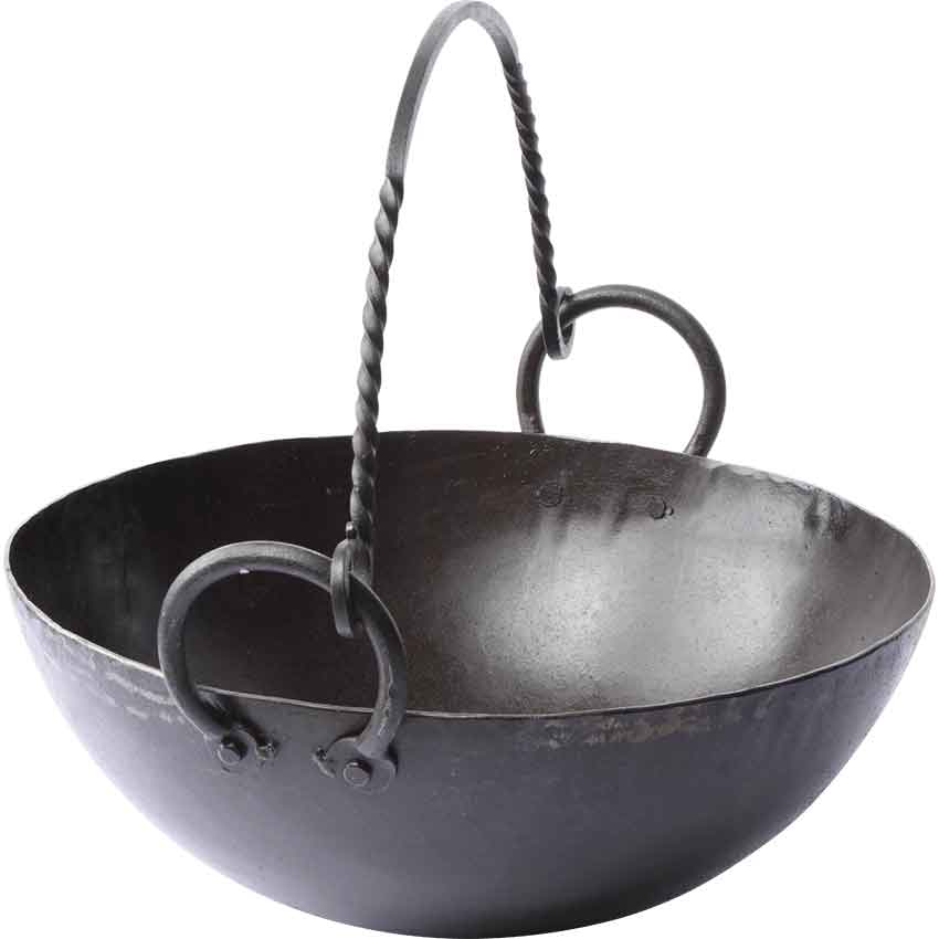 Large Cooking Pan with Folding Handle - HW-701072 - Medieval Collectibles