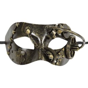 Gold Steampunk Monocle Eye Mask - KA-1012 - Medieval Collectibles