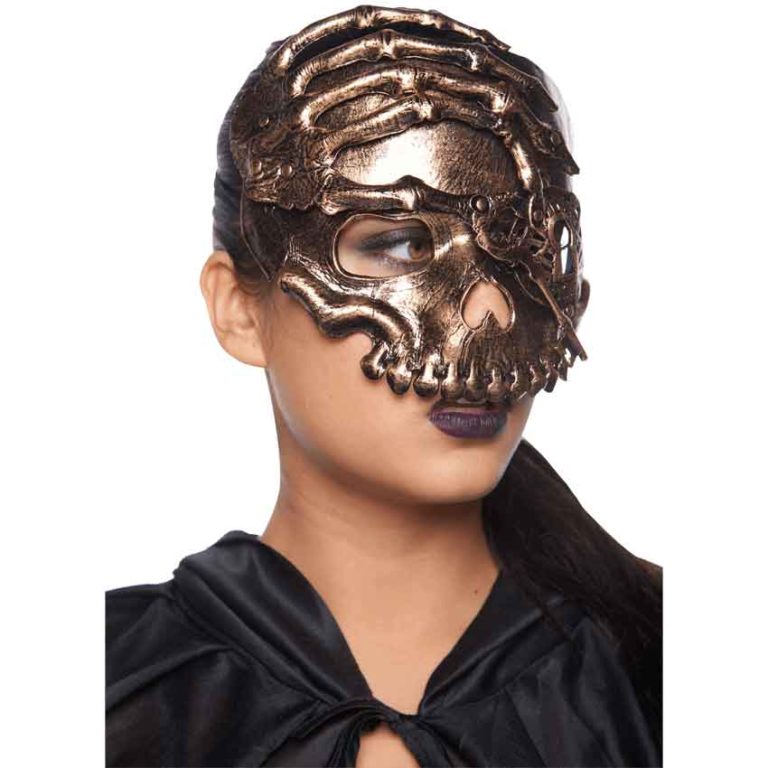 Bronze Lock and Key Skull Mask