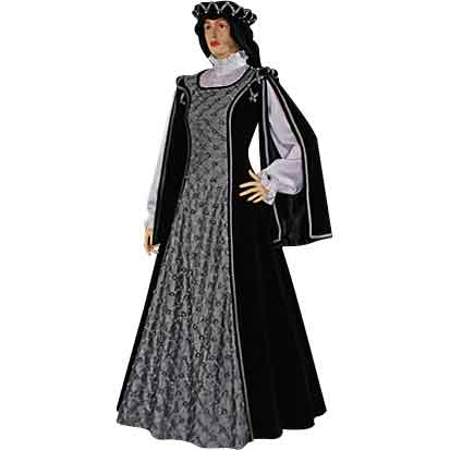 Silver Rose Renaissance Gown - MCI-191 - Medieval Collectibles