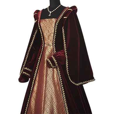 Courtly Renaissance Dress - Burgundy and Gold - MCI-200 - Medieval ...