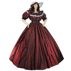 Dark Red Civil War Dress - MCI-219 - Medieval Collectibles