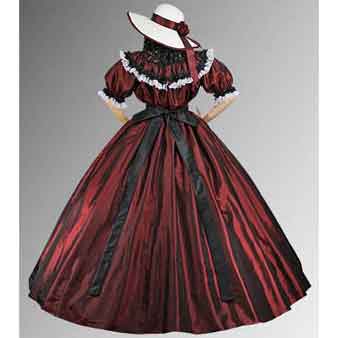 Dark Red Civil War Dress - MCI-219 - Medieval Collectibles