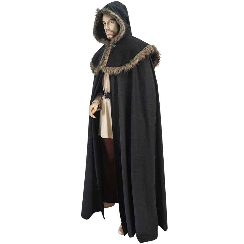 Fur cloak with hood sale