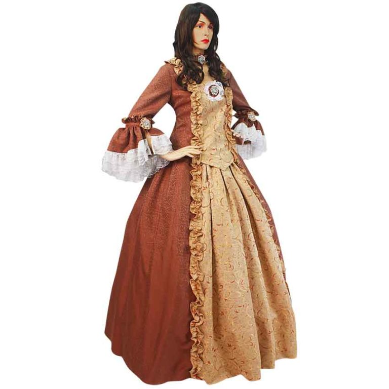 Brocade and Lace Ball Gown - MCI-442 - Medieval Collectibles