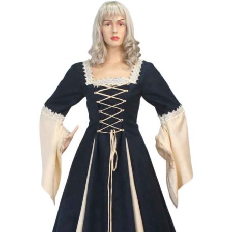 Suede and Brocade Medieval Dress - MCI-443 - Medieval Collectibles